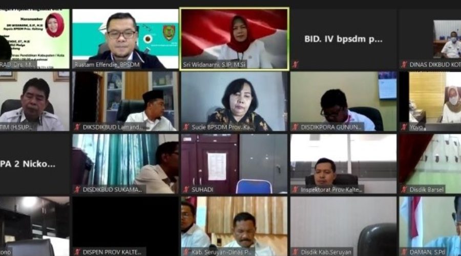 Rapat Virtual Sinergitas Peningkatan Kompetensi ASN Jabatan Fungsional Guru melalui Pola Kerjasama BPSDM Provinsi Dengan Dinas Pendidikan Se-Kalimantan Tengah