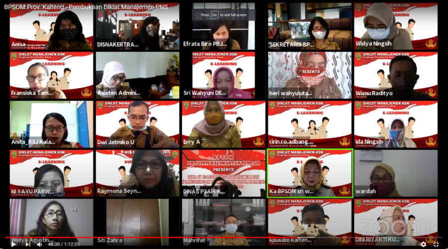 Pembukaan Diklat Manajemen ASN Lingkup Pemerintah Provinsi Kalimantan Tengah