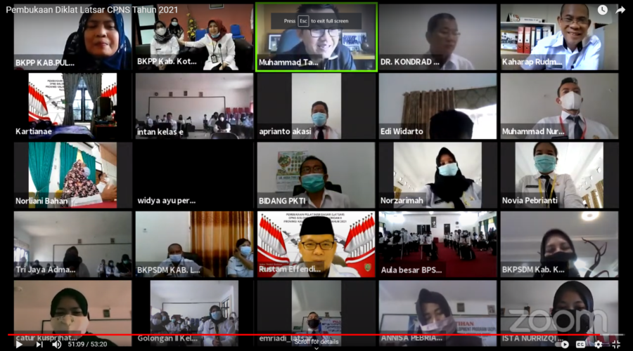 Pembukaan Pelatihan Dasar (Latsar) CPNS Gol. III Angkatan VII dan Gol. II Angkatan VI Tahun 2021