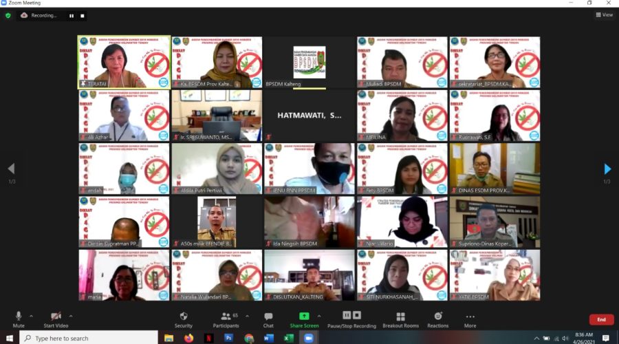 Pembukaan Diklat Pencegahan dan Pemberantasan Penyalahgunaan dan Peredaran Gelap Narkotika (P4GN) Berbasis E-Learning di Lingkungan Pemerintah Provinsi Kalimantan Tengah