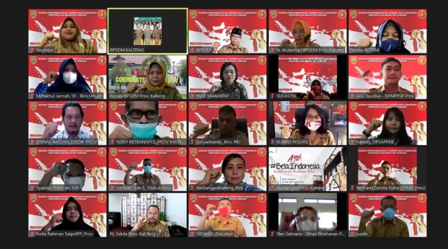 Pembukaan Diklat Bela Negara Secara E-Learning di Lingkungan Pemprov Kalteng Th. 2021