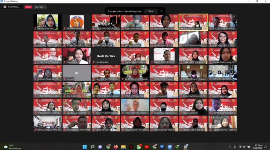 Pembukaan Latsar 2022 Pemerintah Provinsi Kalimantan Tengah secara virtual